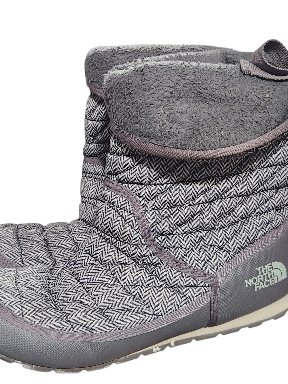 The North Face ThermoBall Traction Boots Womens Size 10 Gray Fold Down Bootie